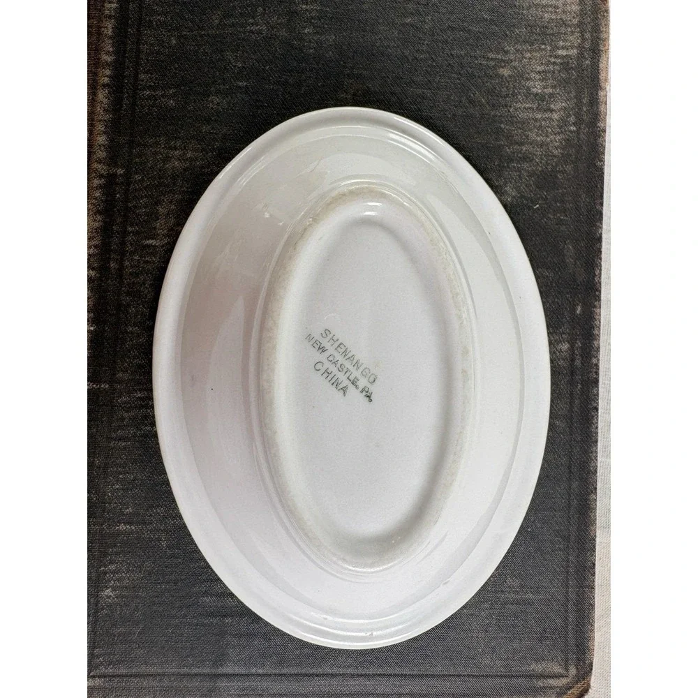 Shenango China Ironstone Sm Oval Dish New Castle PA White 5.5x4